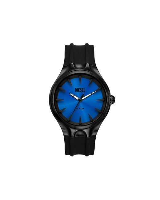 DIESEL Blue Streamline Three-hand Black Silicone Watch for men