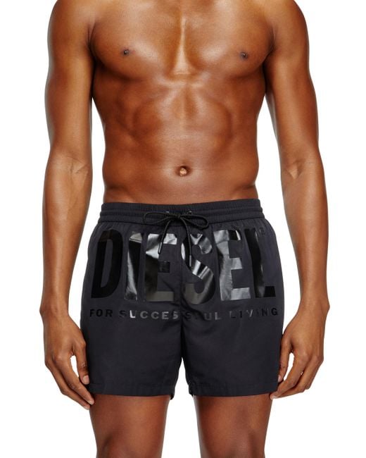 Pantaloncini Da Mare Con Maxi Logo di DIESEL in Blue da Uomo