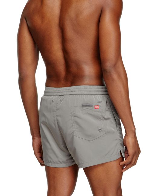 DIESEL Blue Swim Shorts With Logo Print for men