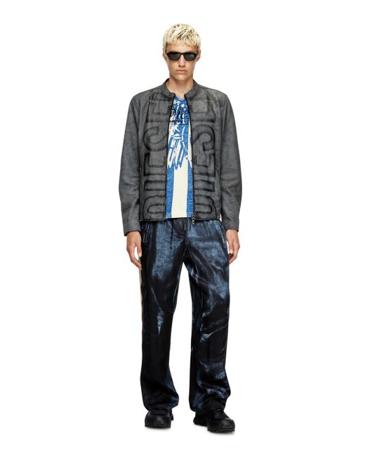メンズ DIESEL レザージャケット Gray