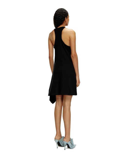 DIESEL Black Short Halterneck Dress In Printed Jersey