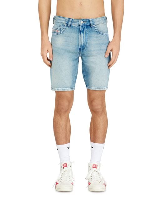 DIESEL Blue Slim Denim Shorts With Organic Cotton for men