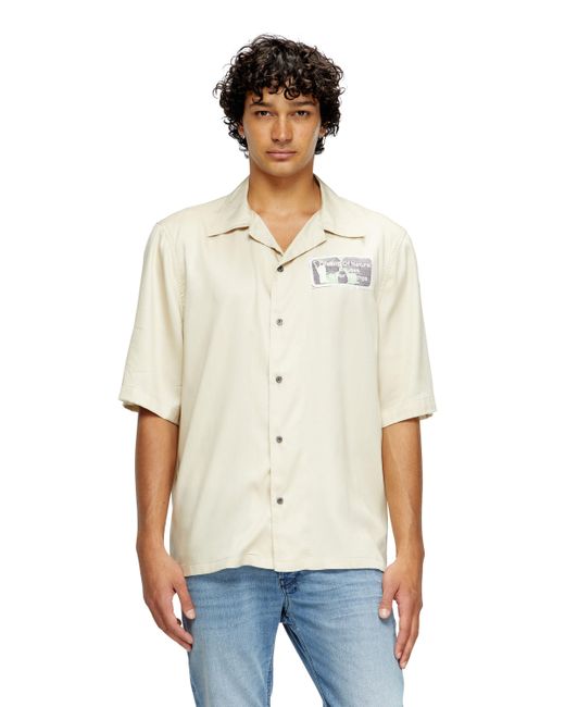 Chemise en avec motif graphique en strass DIESEL pour homme en coloris White