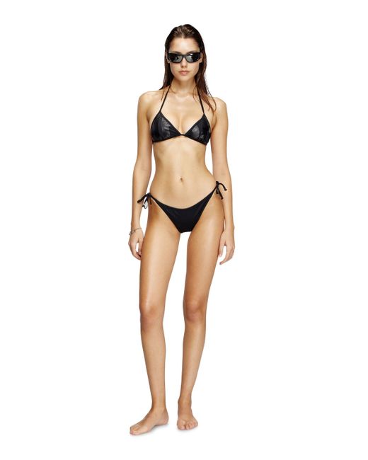 DIESEL Natural Bikini Top With Cut-Off Logo