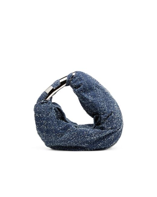 DIESEL Blue Hobo Bag In Bouclé Denim