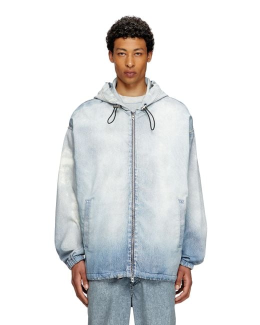 Veste à capuche en tissu JoggJeans imprimé effet blanchi DIESEL pour homme en coloris Blue