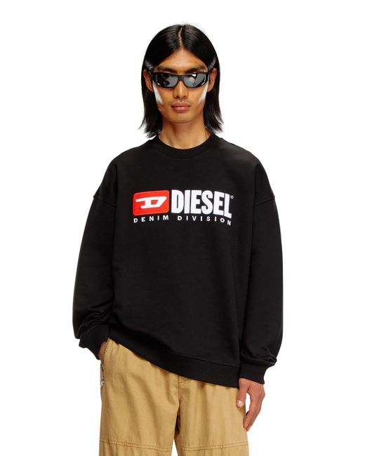 DIESEL Black Sweatshirt With Denim Division Logo for men