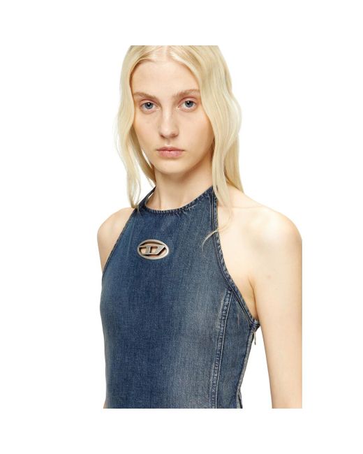 DIESEL Blue Halter Jumpsuit
