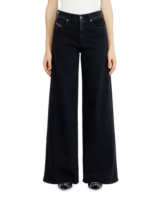 DIESEL Black Flare Jeans Regular Waist 1978 D-Akemi, /Dark, Zip Fly