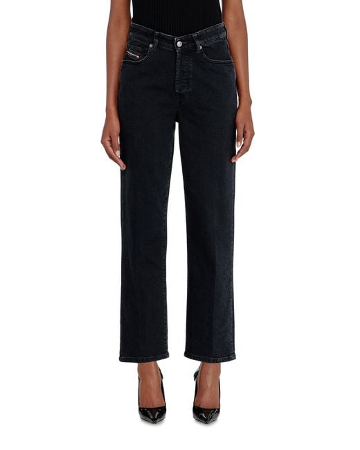 DIESEL Black Regular Jeans High Waist 1981 D-Went, /Dark, Button Fly
