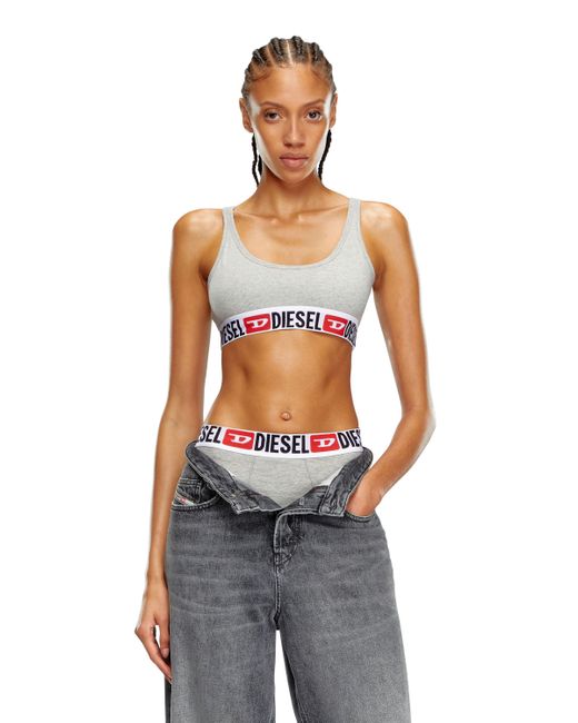 DIESEL Gray Bralette With Logo Band