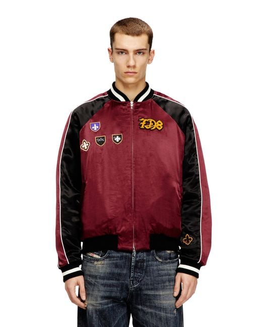 DIESEL Red Satin Souvenir Jacket for men