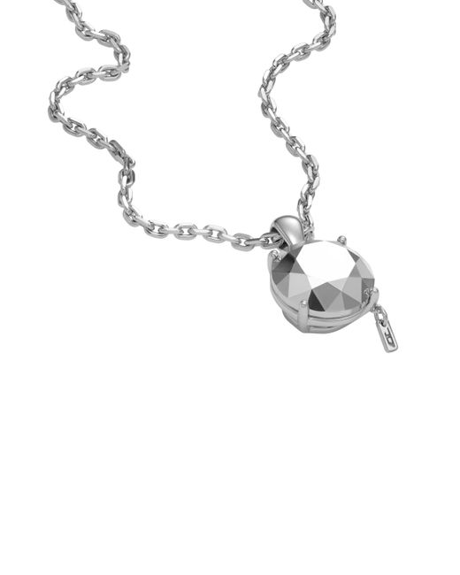 DIESEL Metallic Sterling Silver Diamond Cut Necklace