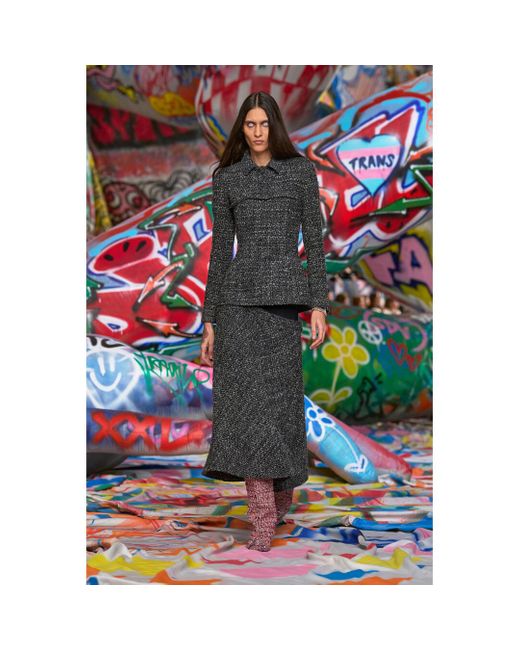 DIESEL Black Bouclé Skirt With Stretch Waist