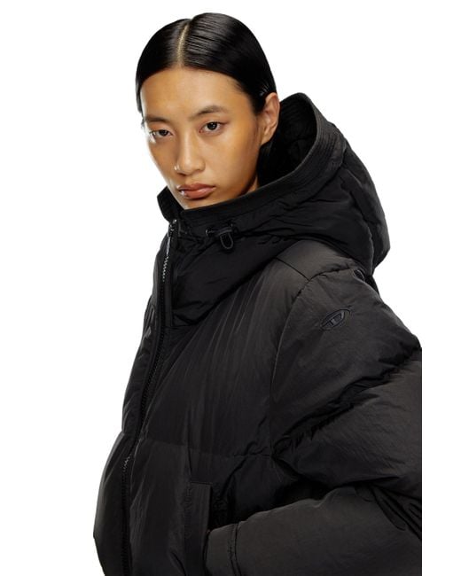 DIESEL Hooded Down Jacket Black