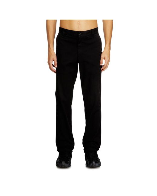 DIESEL Black Cotton Pants With Utility Loop for men