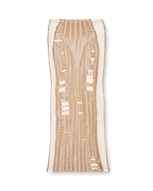 DIESEL Natural Seamless Midi Skirt With Lingerie Illusion