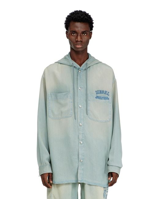 DIESEL Blue Overshirt for men