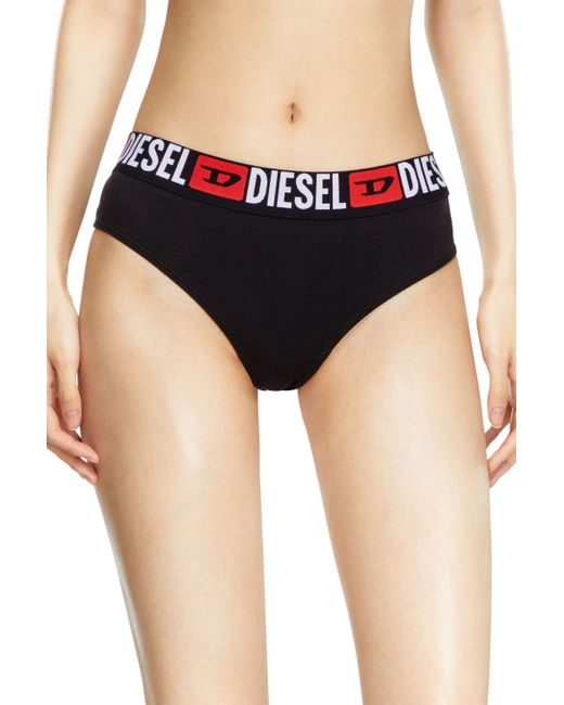 DIESEL Black 3-pack Thongs With Logo Waist