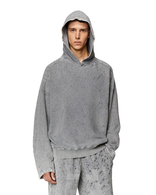 DIESEL Gray Sweatshirt In Laser-cut Jersey for men