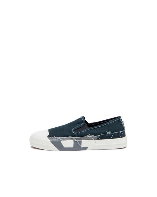 DIESEL Blue S-d-verse-slip-on Sneakers In Frayed Canvas for men