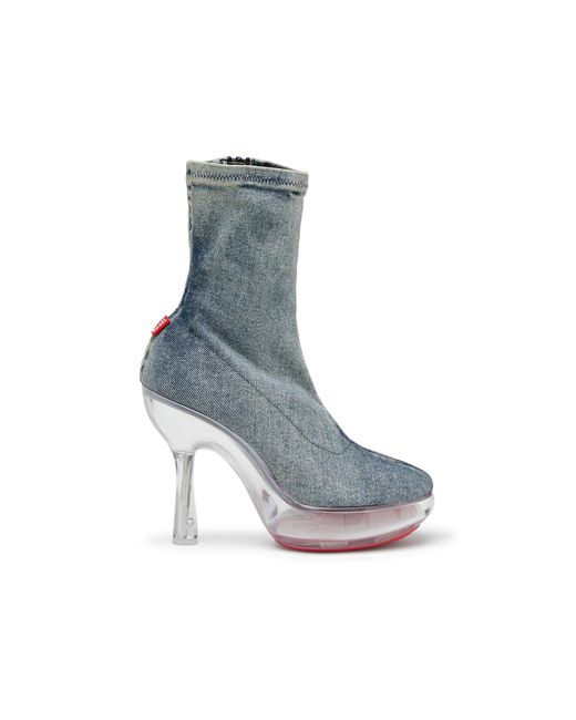 DIESEL Blue D-Lake-Platform Ankle Boots