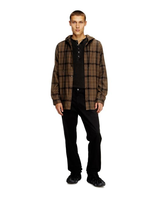 DIESEL Black Cotton Pants With Utility Loop for men