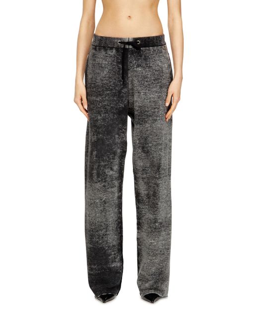 DIESEL Black Reverse-Print Knitted Wool Track Pants