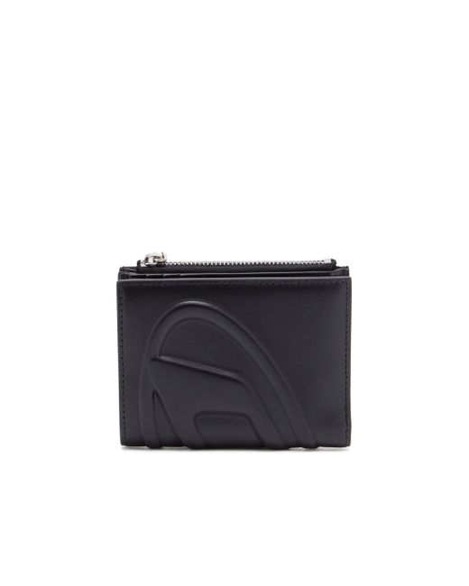 DIESEL Black Small Leather Wallet With Embossed Logo