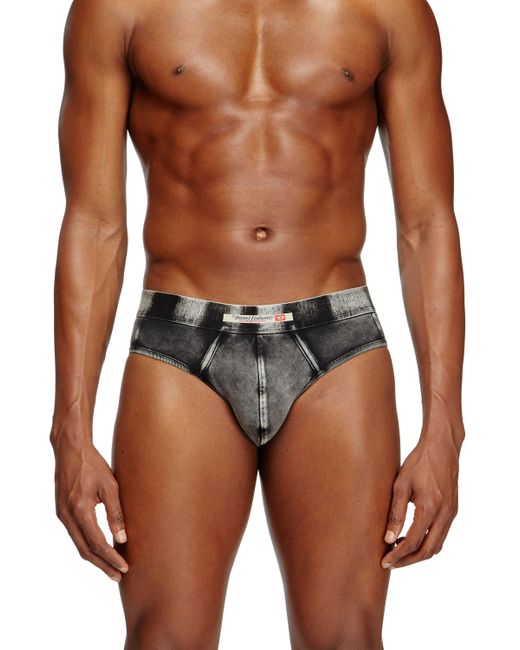 DIESEL Blue Denim-Effect Briefs for men