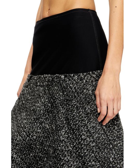 DIESEL Black Bouclé Skirt With Stretch Waist
