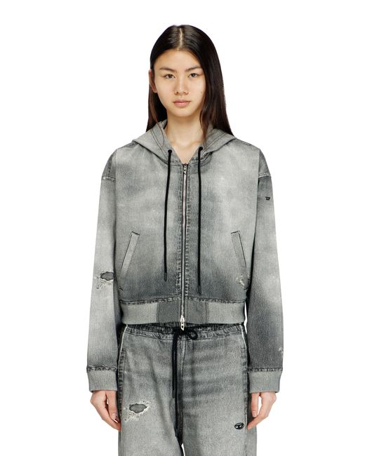 DIESEL レディース グレー ジョグ ジップアップパーカー 【公式通販】
