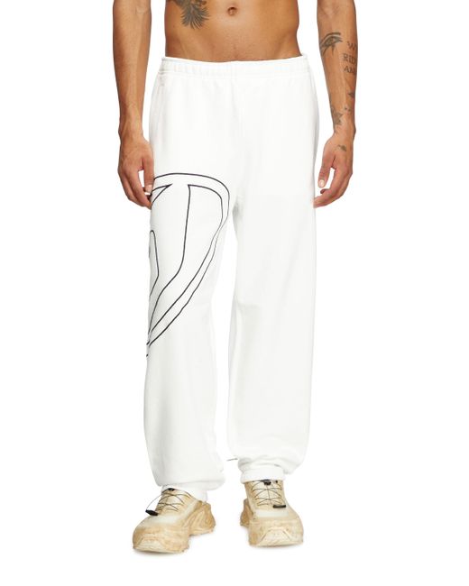 Pantalones Deportivos Con Oval D Extragrande DIESEL de hombre de color White
