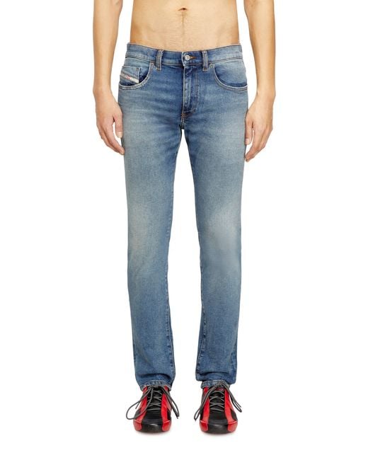 DIESEL Blue Slim Jeans Regular Waist 2019 D-Strukt, Medium, Zip Fly for men