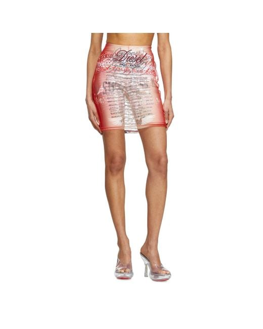 DIESEL Layered Skirt With Lyrics Print