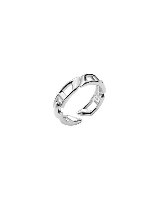 DIESEL Multicolor D Logo Sterling Band Ring