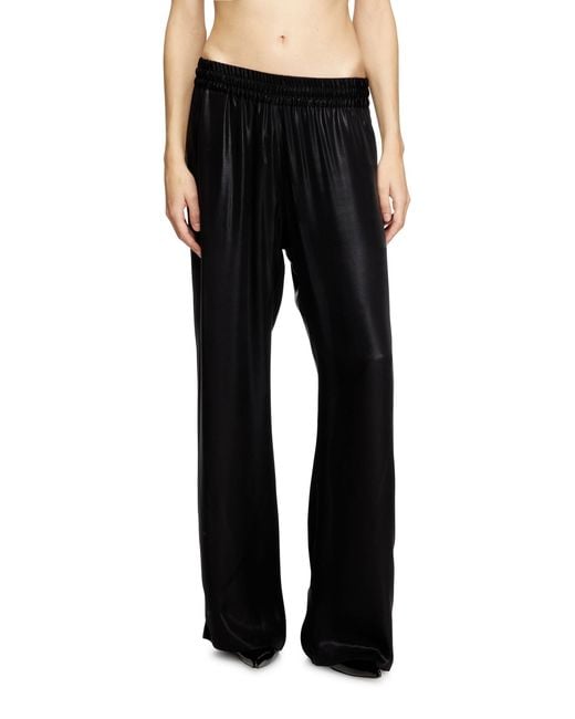 DIESEL Black Satin Track Pants