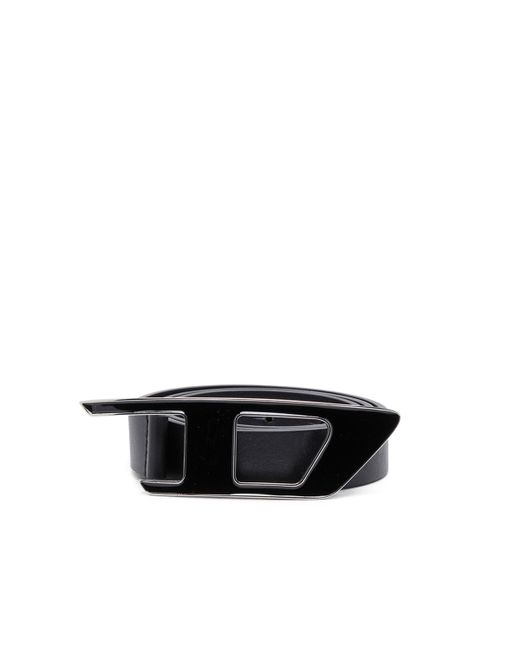 DIESEL Black Gürtel aus Leder mit D-Schließe aus Emaille