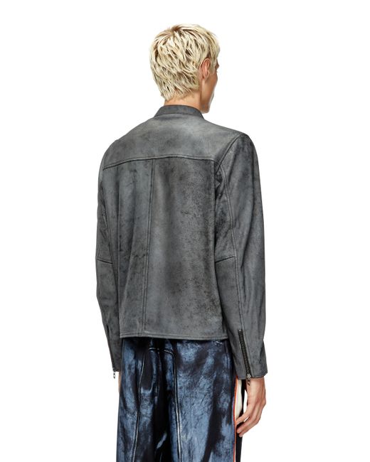 メンズ DIESEL レザージャケット Gray
