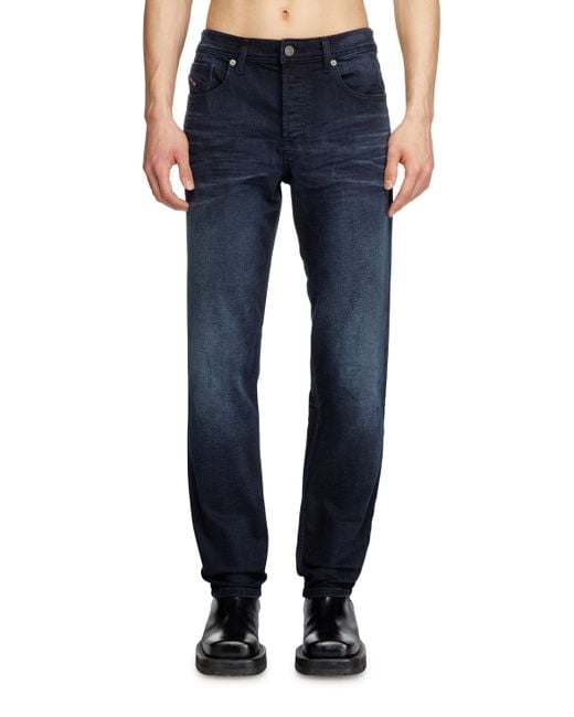 DIESEL Blue Regular Jeans Regular Waist 2023 D-Finitive, Dark, Button Fly for men