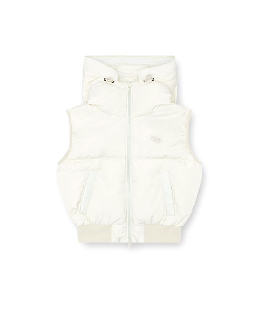 DIESEL Hooded Down Vest Gray