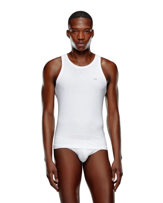 DIESEL White Two-pack Of Cotton Tank Tops for men