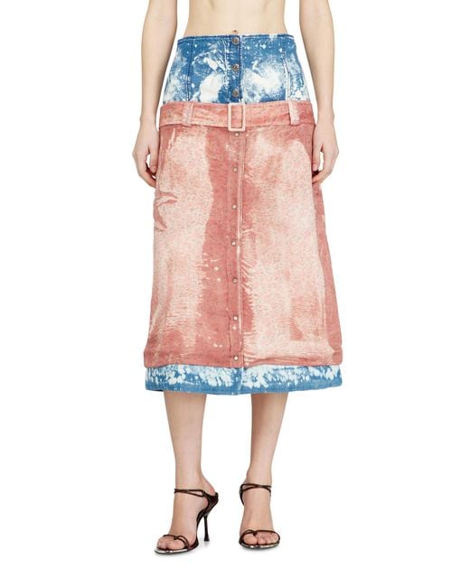 DIESEL Multicolor Midi Skirt With Layered Effect