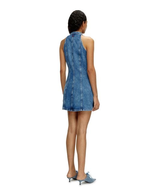 Mini-robe en denim stretch DIESEL en coloris Blue
