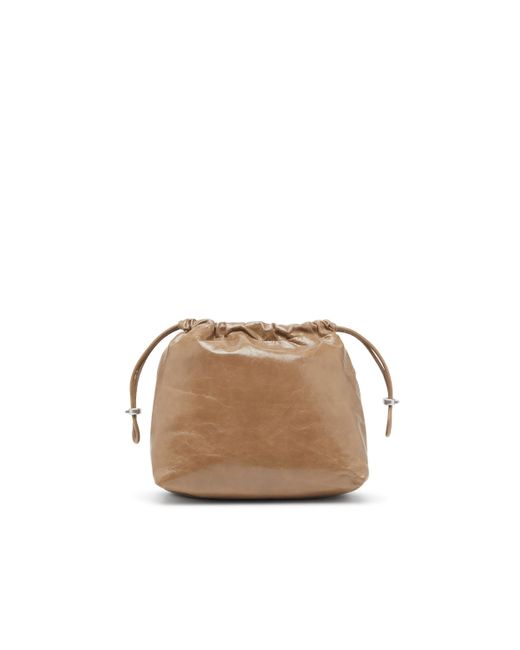 DIESEL Metallic Scrunch-d-bucket Bag In Shiny Wrinkled Leather