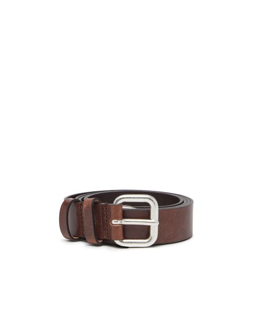 Ceinture en cuir avec logo oval D DIESEL en coloris Brown