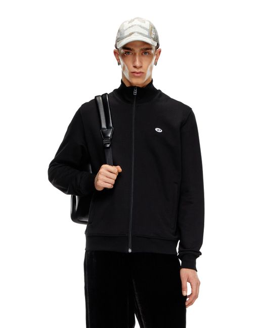 Track jacket with Oval D patch DIESEL pour homme en coloris Black