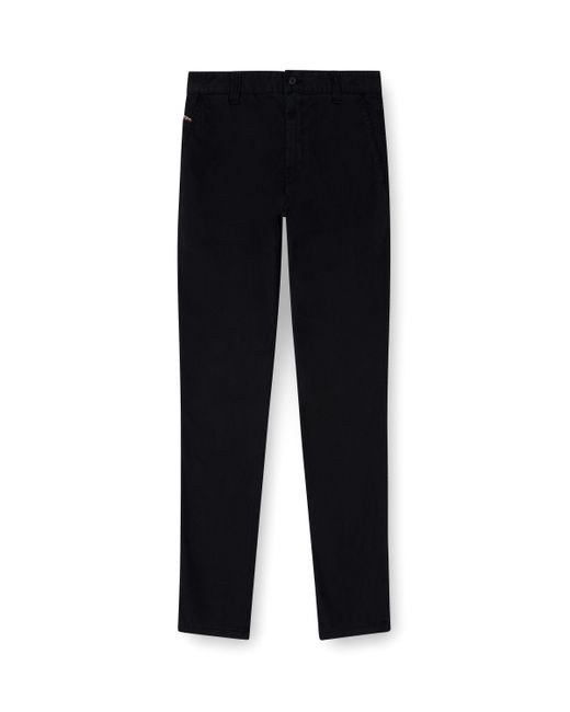 DIESEL Black Cotton Pants With Utility Loop for men