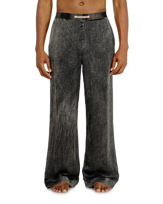 DIESEL Black Viscose Pants With A Fluid Fit for men