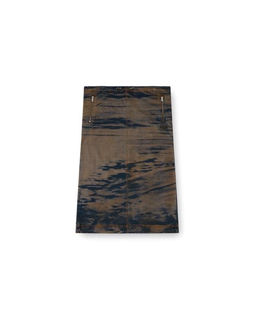 DIESEL Black Midi Denim Skirt With Drawstring